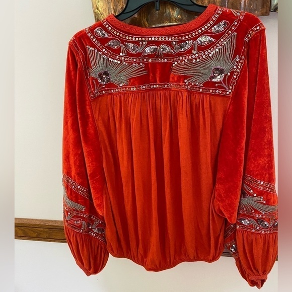 Free People Hearts Aflame Embellished Top Medium - Picture 11 of 14